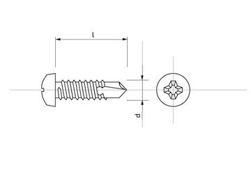Obrázek 1 produktu Šroub do plechu samovrtný s půlkulatou hlavou – 4,8 × 19 mm ZB