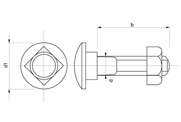 Obrázek 1 produktu Šroub vratový s půlkulatou širokou hlavou DIN 603 – 8 × 90 mm ZB