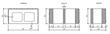Obrázek 1 produktu Tvárnice plotová CS Beton Blok 20 sloupek třístranně štípaná šedá – 400 × 200 × 200 mm