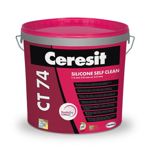 Obrázek produktu Omítka silikonová Ceresit CT 74 zrnitost 2 mm hlazená bílá – 25 kg skupina A