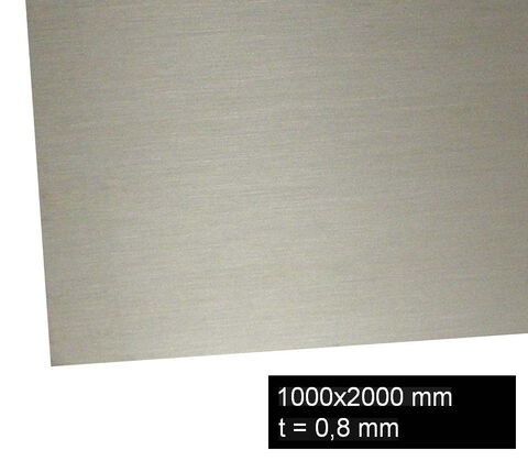 Obrázek produktu Plech nerezový kartáčovaný 0,8 mm (1x2m)