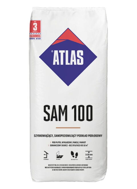 Obrázek produktu Podklad samonivelační podlahový Atlas Sam 100 – 25 kg