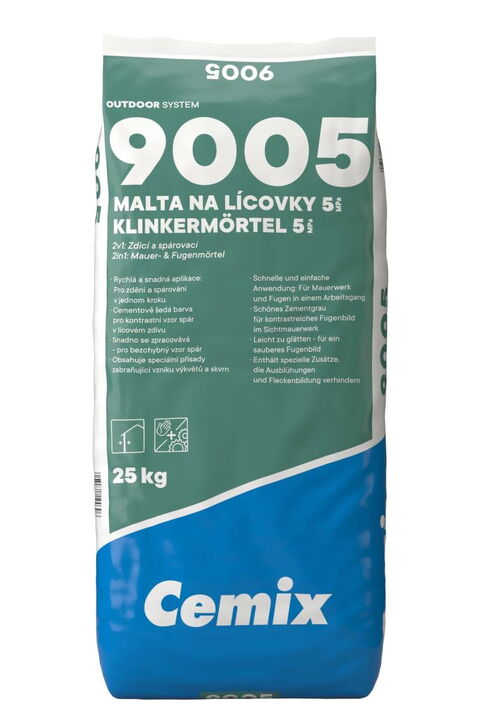 Obrázek produktu Malta zdicí a spárovací pro lícové zdivo Cemix 9005 5MPa – 25 kg