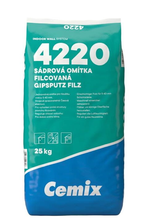 Obrázek produktu Omítka sádrová filcovaná 4220 – 25 kg