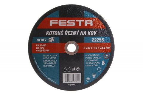 Obrázek produktu Kotouč řezný kov Festa – 230 × 1,6 × 22,2 mm 